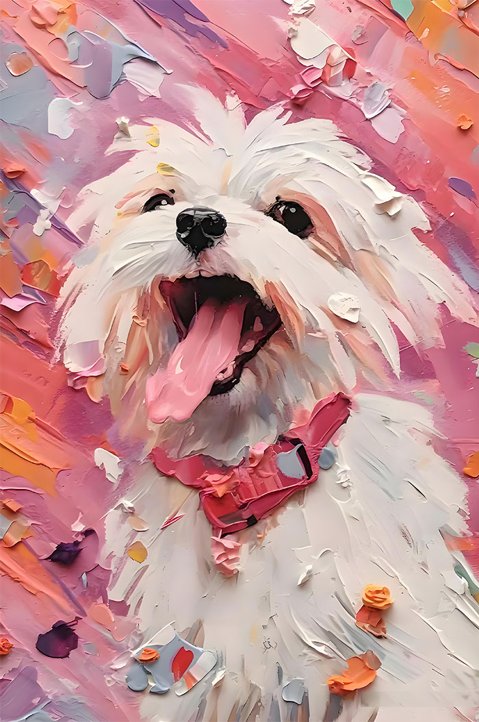 Customized oil painting: Joyful moments of cute pets