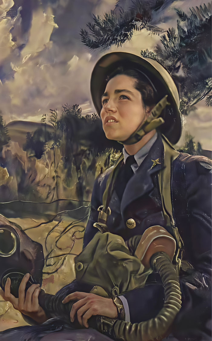 The resolute watch of female soldiers in World War II