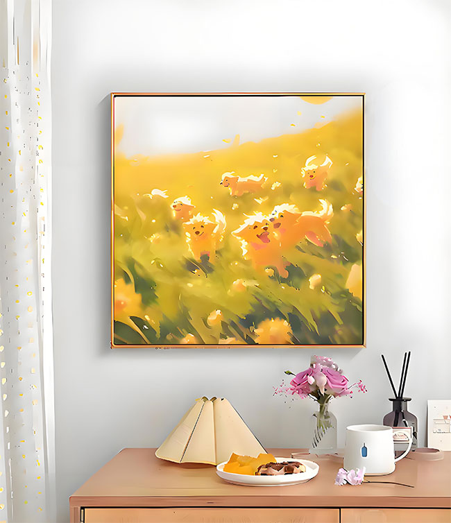 Customized pet dog oil painting to enhance the atmosphere of the space